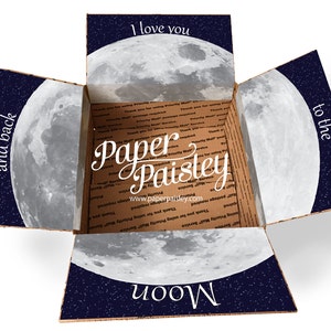Kit de adesivos para caixa de pacote de cuidados - Love You To The Moon / Pacote de cuidados missionários / Pacote de cuidados militares / Caixa Pacote de cuidados / Caixa de embalagem