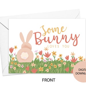Tarjeta de DESCARGA DIGITAL de Pascua/tarjeta de felicitación/correo de caracol/conejito/Pascua/nota/carta/regalo/pensando en ti/extrañándote/paquete de atención/conejo/tarjeta