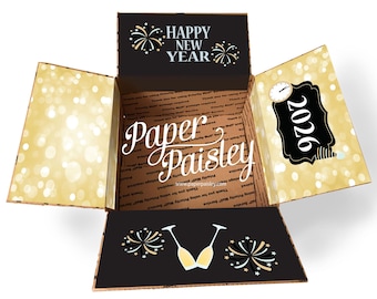 Happy New Year Care Package Sticker Kit: USPS Priority Box