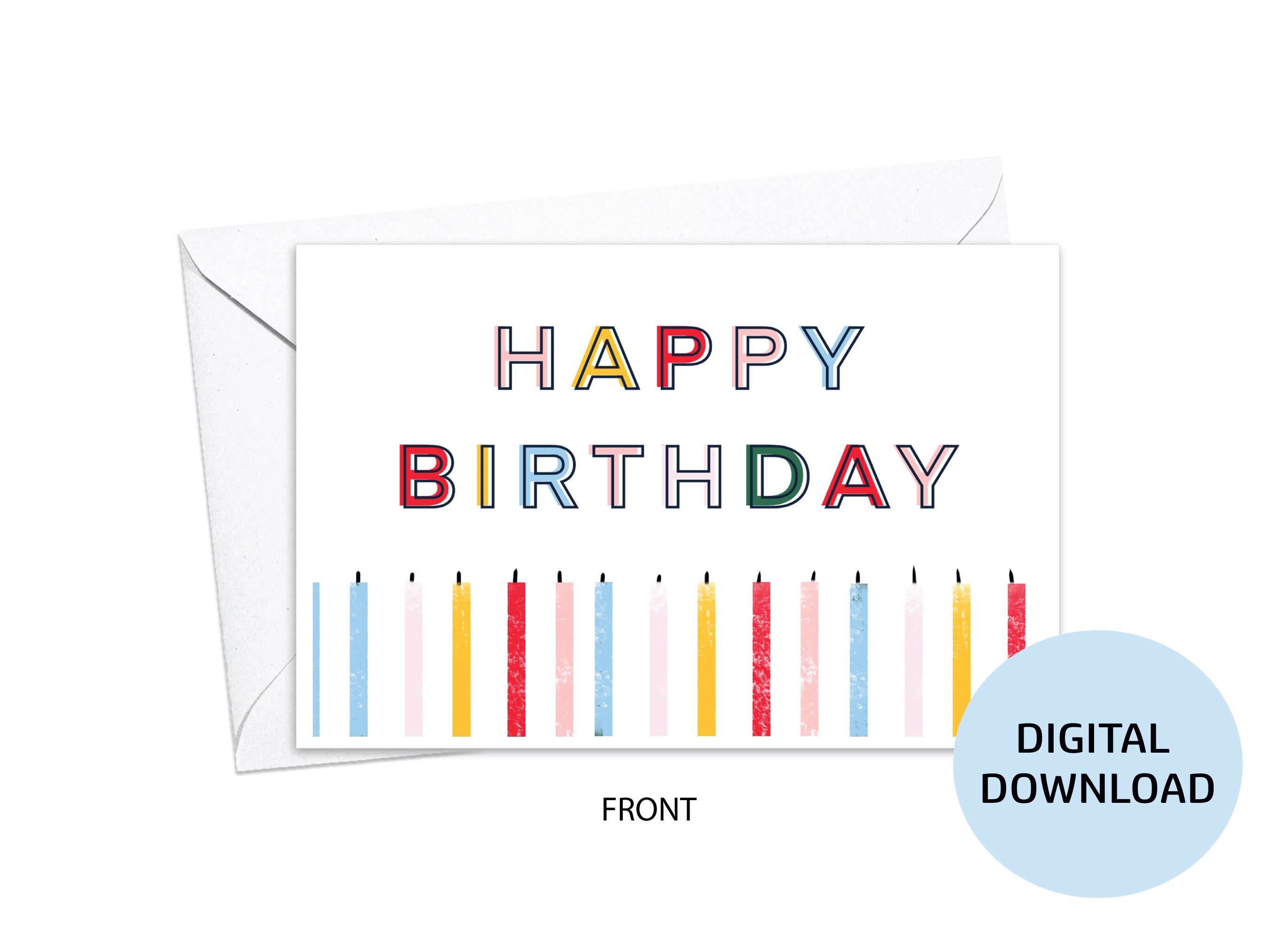 TÉLÉCHARGEMENT NUMÉRIQUE Joyeux anniversaire carte/bougies/anniversaire/célébration/carte de voeux/courrier postal/lettre/penser à vous/cadeau/paquet de soins/anniversaire