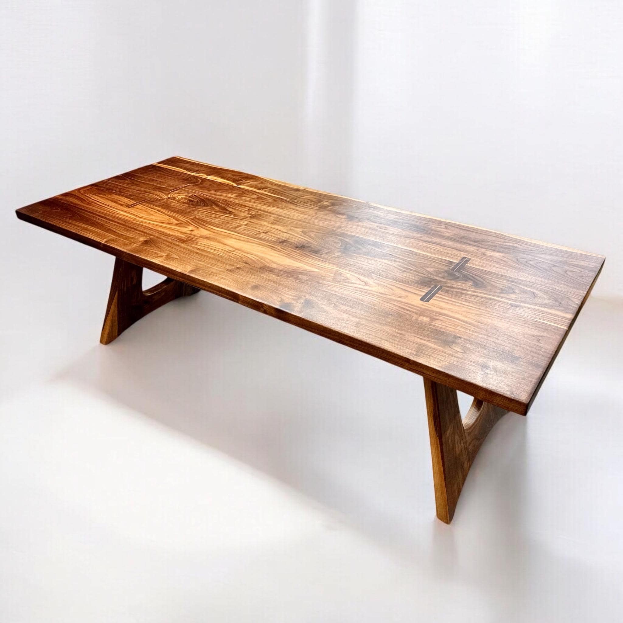 Handmade Solid Wood Dining Table ANGELETTA: Modern; Walnut, Mahogany ...