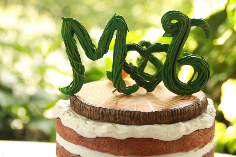 Letter J & M Cake Topper Topper Rustic Rustic Wedding Cake Etsy