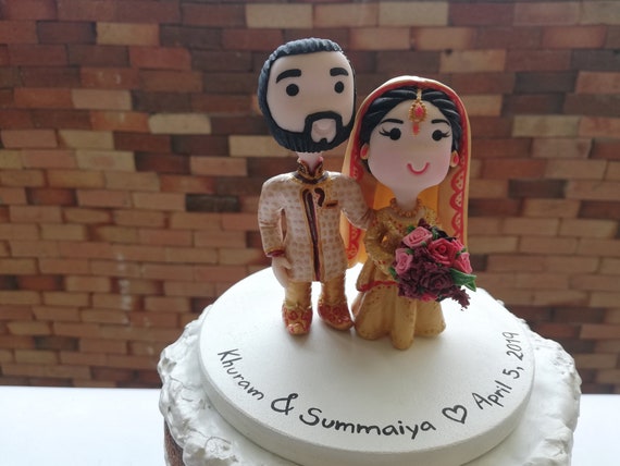 CAKE DECOR™ 5 Inches Digital Printed Acrylic Indian Couple Cake Topper –  Arife Online Store