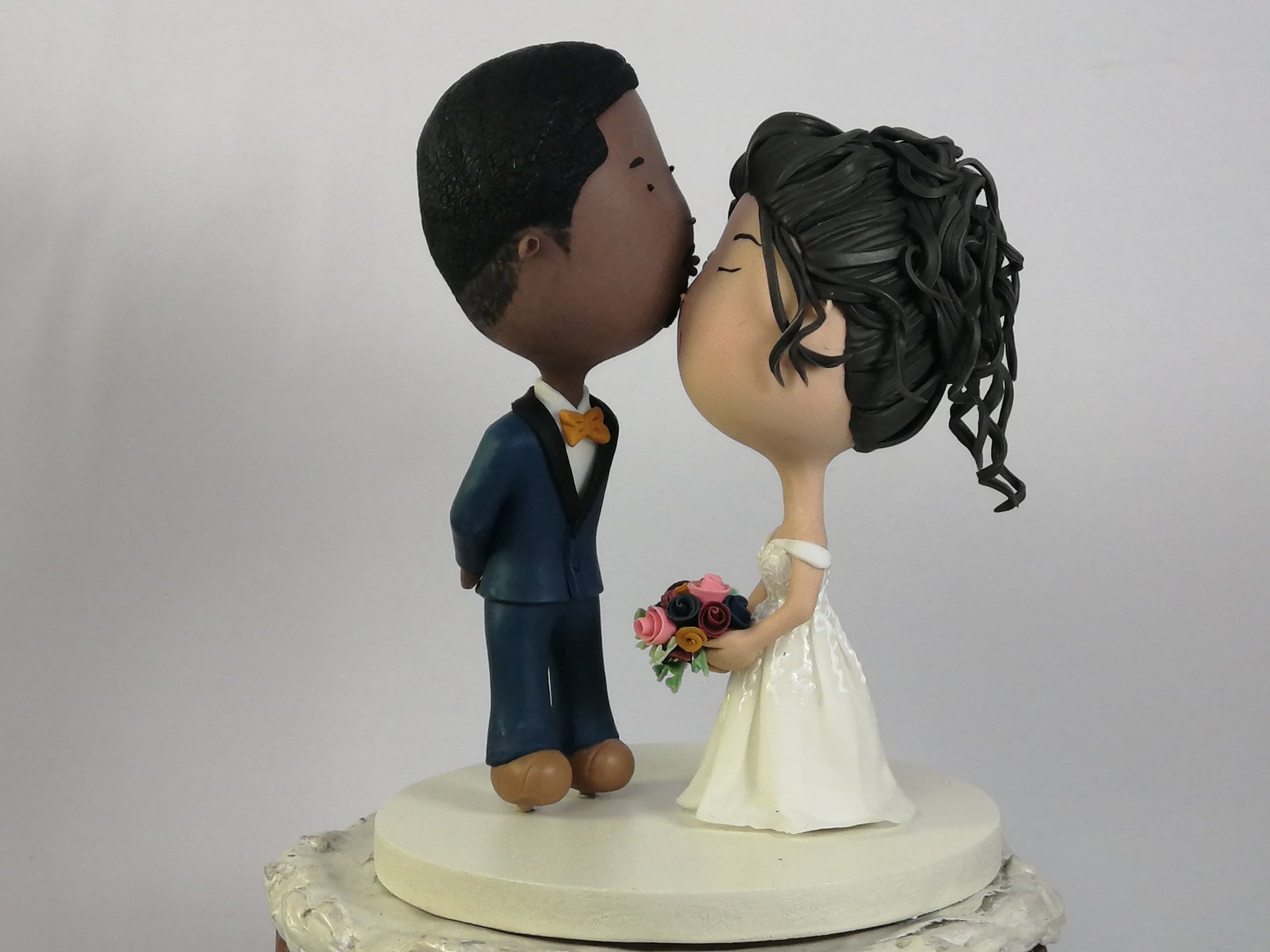 Romantic Wedding Cake Toppers Medium Skin Tone