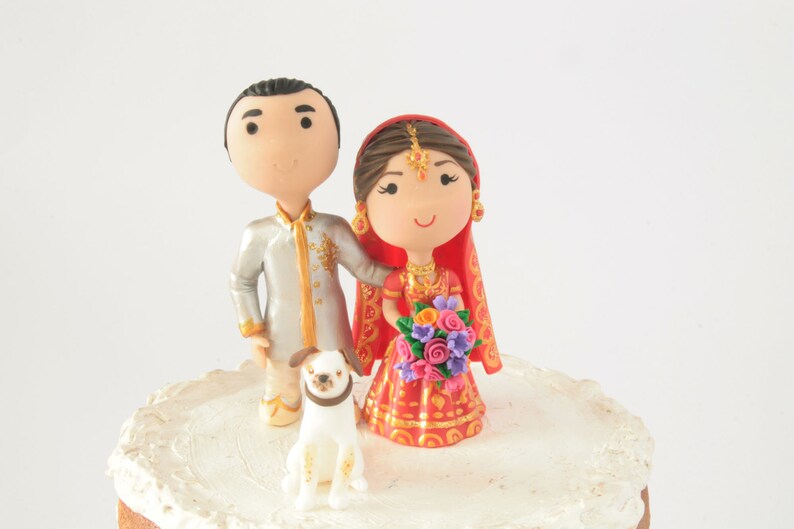 Indian Wedding Cake Topper Traditional Indian Dress National Etsy