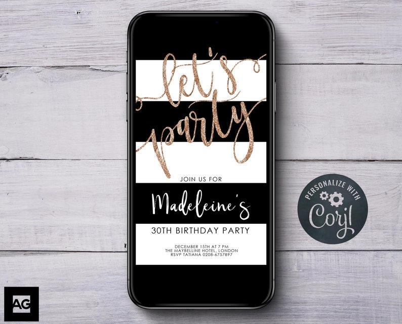 Editable Phone Invite Phone Party Invitation Cell Phone Etsy