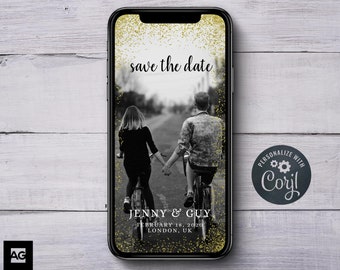 Photo Save the Date, Phone Save the Date Announcement, Wedding Save the Date, Editable Save the Date Evite, INSTANT DOWNLOAD Save the Date