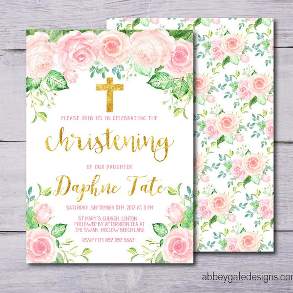 Christening Invitation, Christening Invite, Christening Invites, Baptism Invite, Baptism Invitation, Baptism Party Ideas, Baby Girl Baptism,