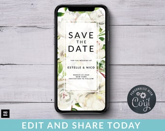 Save the Date, Electronic Save the Date, Digital Save the Date, Cell Phone Save the Date, Save the Date Template, Save the Date Announcement