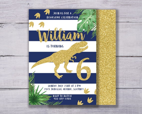 Birthday Invitation Dinosaur Birthday Invite Dinosaur Etsy