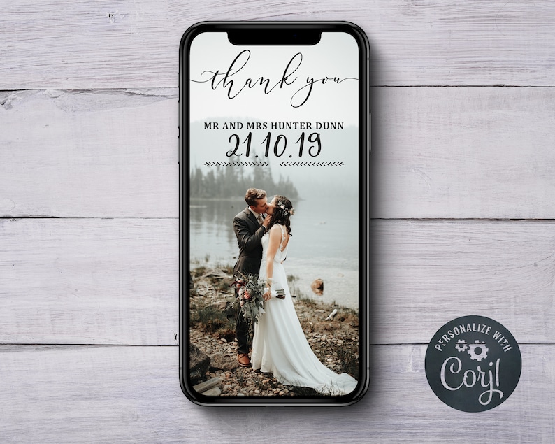 Electronic Wedding Thank You SMS Wedding Thank You INSTANT Etsy