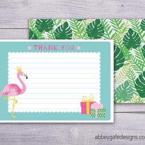 Tarjeta de agradecimiento Flamingo, Nota de agradecimiento Flamingo, Nota de agradecimiento imprimible, Tarjeta de agradecimiento imprimible, Gracias rosa, Descarga instantánea