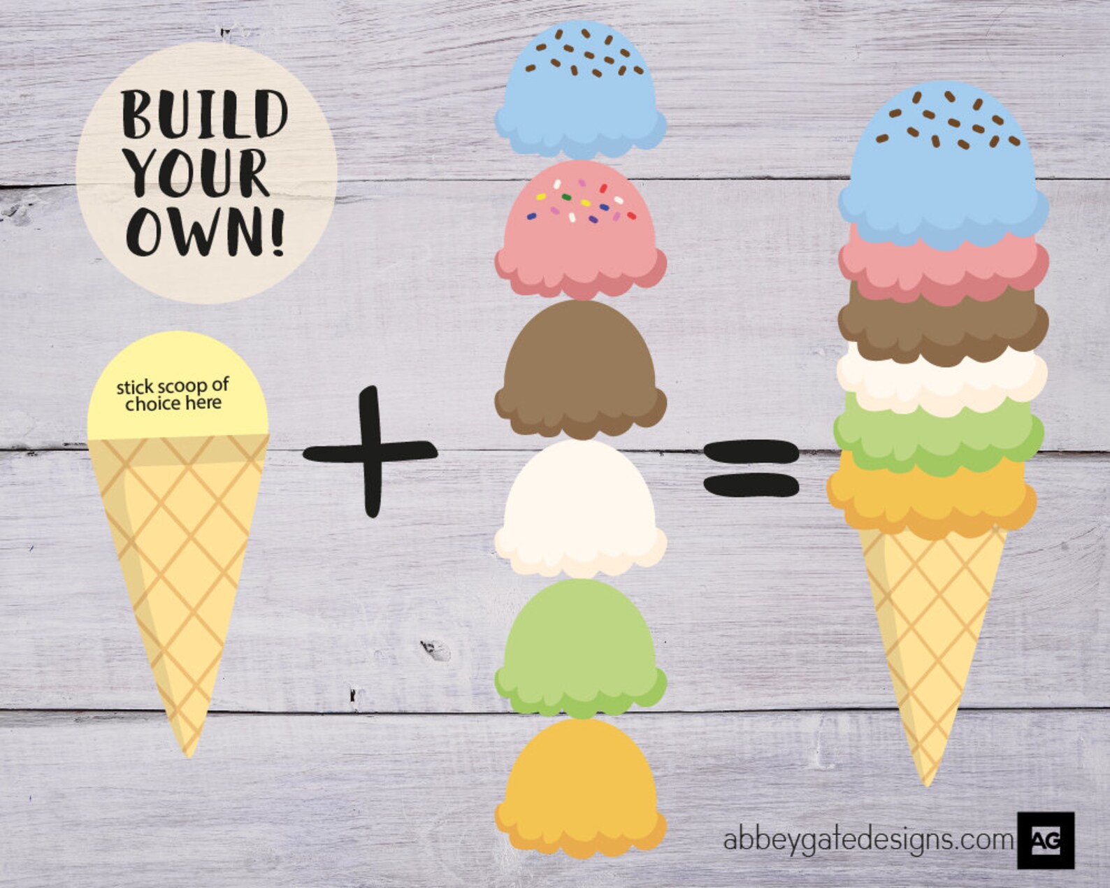Ice Cream Party Photo Booth Props Photo Props Ideas Photo - Etsy Singapore