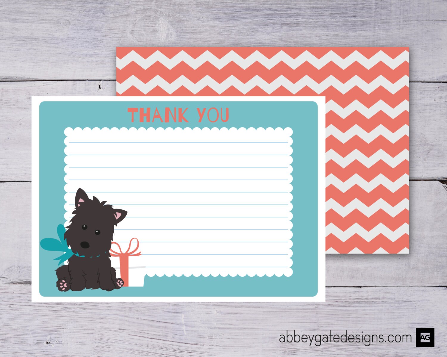 Cute Dog Thank You Card, Dog Thank You Note, Printable Thank You Note, Printable Thank You Card, Blue Thank You, Cute Dog Instant Download