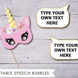 Unicorn Photo Prop, Birthday Photo Booth, Unicorn Party, Birthday Photobooth, Photo Booth Props, Photobooth Props, Unicorn Baby Shower, PDF image 3