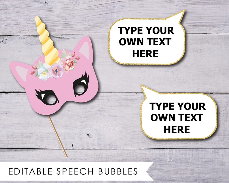 Unicorn Photo Prop, Birthday Photo Booth, Unicorn Party, Birthday Photobooth, Photo Booth Props, Photobooth Props, Unicorn Baby Shower, PDF image 3