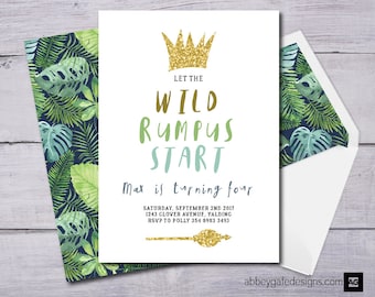 Where The Wild Things Are Invitation, Where The Wild Things Are Birthday Invitations, Wild Things Invitation, Wild Things Party Invite, Wild