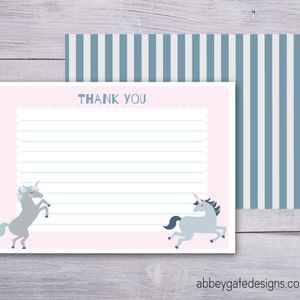 Tarjeta de agradecimiento de unicornio, nota de agradecimiento de unicornio, nota de agradecimiento imprimible, tarjeta de agradecimiento imprimible, agradecimiento rosa, descarga instantánea de unicornio