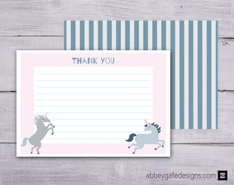 Unicorn Thank You Card, UnicornThank You Note, Printable Thank You Note, Printable Thank You Card, Pink Thank You, Unicorn Instant Download