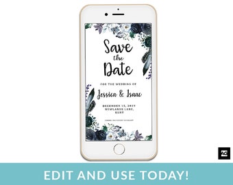 SMS Save the Date, INSTANT DOWNLOAD, Text Message Save the Date, Electronic Save the Date, Message Save the Date, iPhone Save the Date