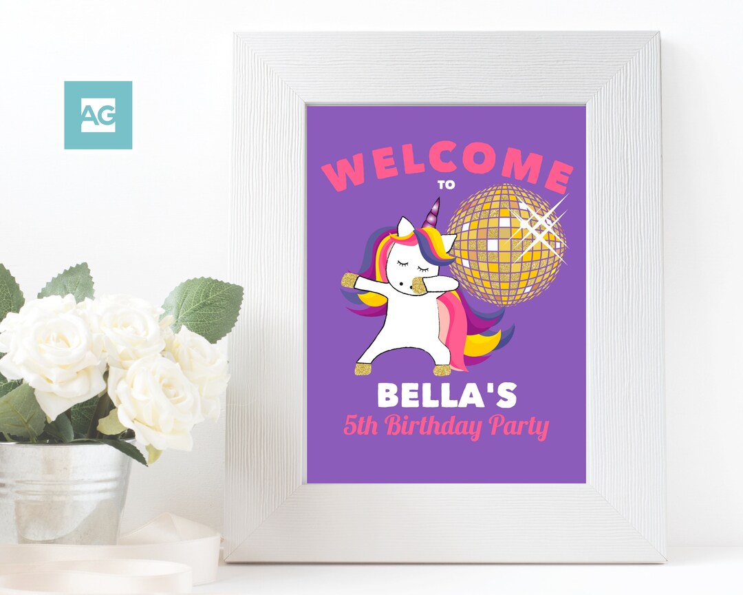 Unicorn Birthday Sign, Printable Unicorn Party Poster, Birthday ...