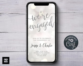 Engagement Text Invite, Engagement Party Text Invitation, Engagement Party Invite for Phone Electronic Engaged Party Invite INSTANT DOWNLOAD