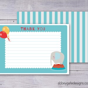 Tarjeta de agradecimiento de elefante, nota de agradecimiento de elefante, nota de agradecimiento imprimible, gracias imprimible, gracias azul, descarga instantánea de elefante