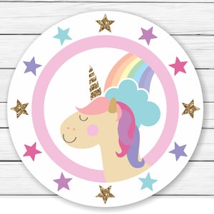 Unicorn Rainbow Birthday Cupcake Toppers Printable - Unicorn Rainbow Birthday Party - Printable Unicorn Rainbow Birthday Cupcake Toppers