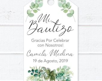 Blue and Gold Cross Thank You Tags Baptism Spanish Printable Baptism Thank You Tags Favors Personalized Thank You Tags Espanol.