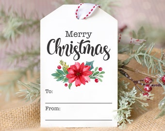 Christmas Gift Tags To From - Printable Christmas Gift Tags - Merry Christmas Gift Tags To From - Printable Christmas Holiday Tags PDF file