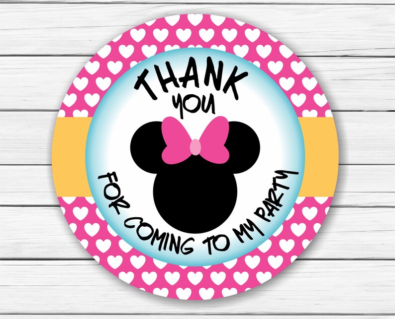 Minnie Mouse Thank You Tags Minnie Birthday Thank You Tags ...