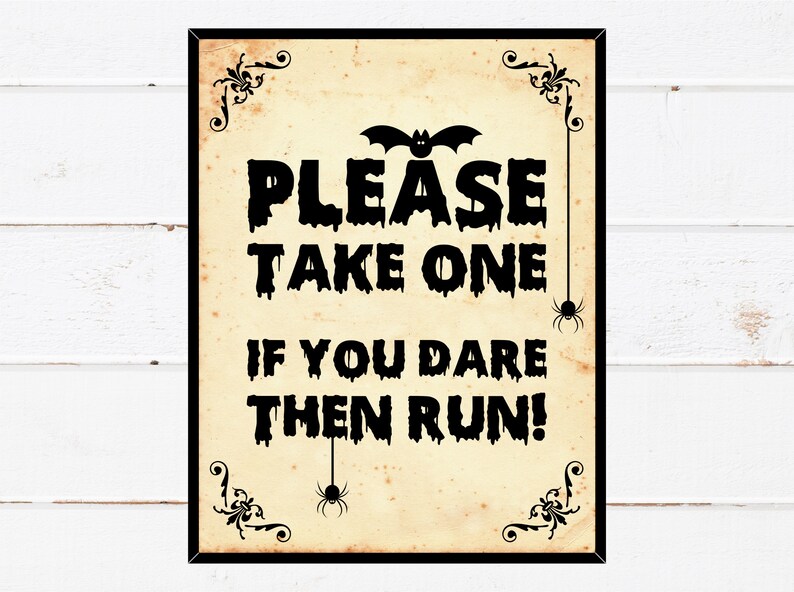 Halloween Please Take One Candy Sign Halloween Decor Scary | Etsy