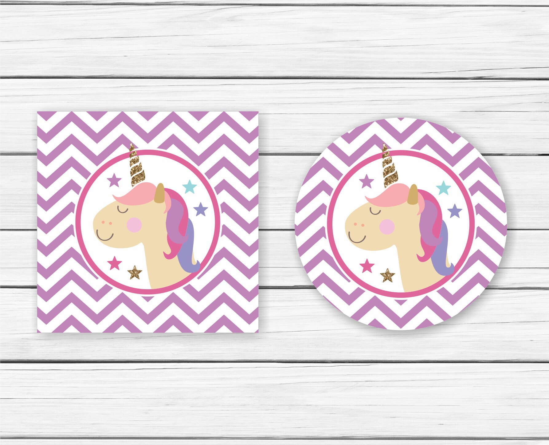 unicorn cupcake toppers printable chevron unicorn cupcake etsy
