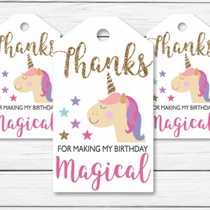 Unicorn Thank You Tags Printable Printable Unicorn Thank You Tags Pink ...