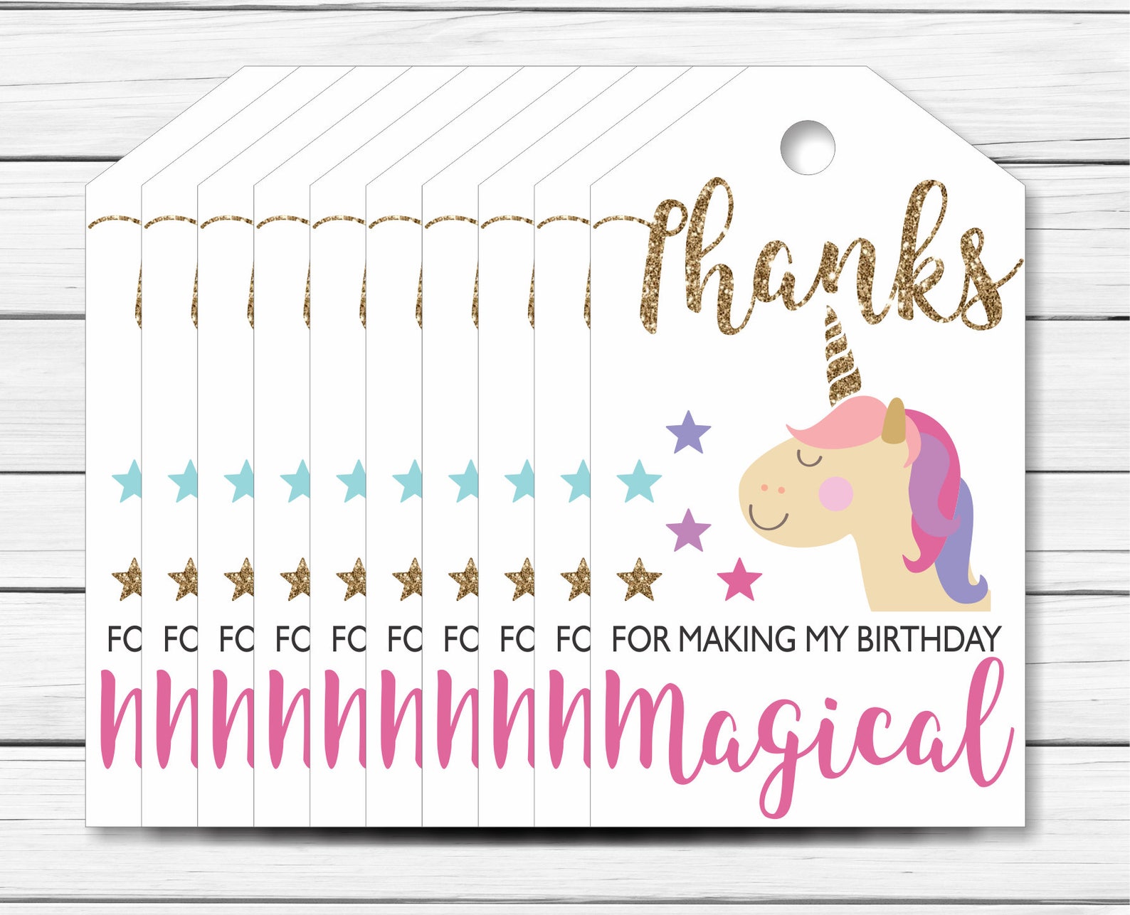 Unicorn Thank You Tags Printable Printable Unicorn Thank You | Etsy