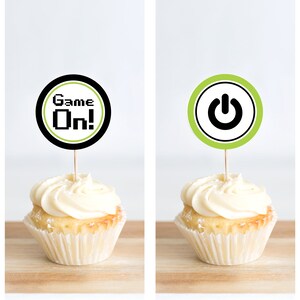 Video Game Cupcake Toppers, Printable Game Birthday Party Cupcake ...