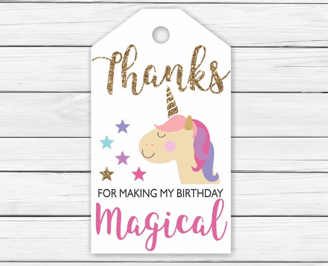 Unicorn Thank You Tags Printable Printable Unicorn Thank You Tags Pink ...