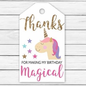 Unicorn Thank You Tags Printable Printable Unicorn Thank You Tags Pink ...