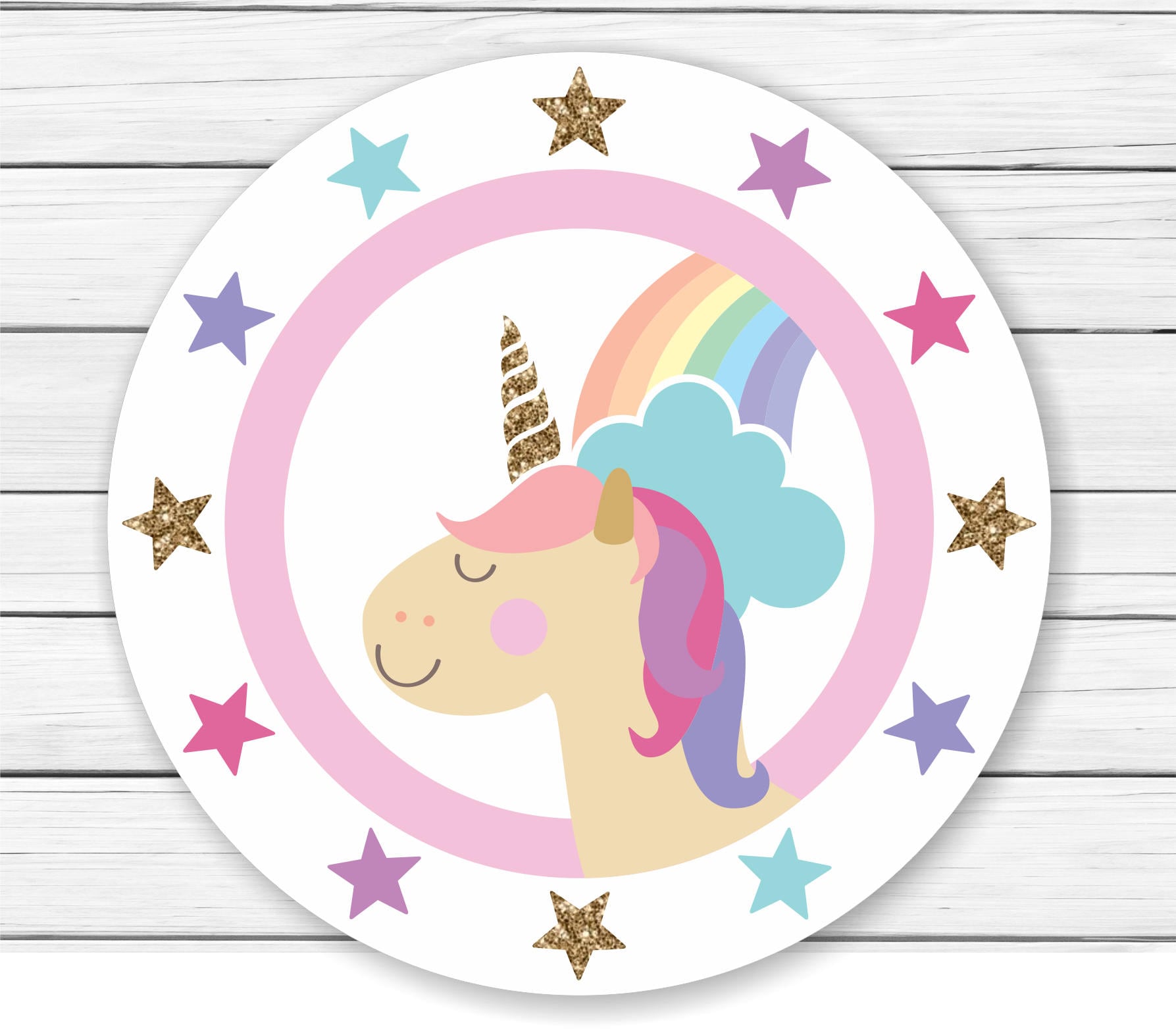 Unicorn Rainbow Birthday Cupcake Toppers Printable Unicorn - Etsy