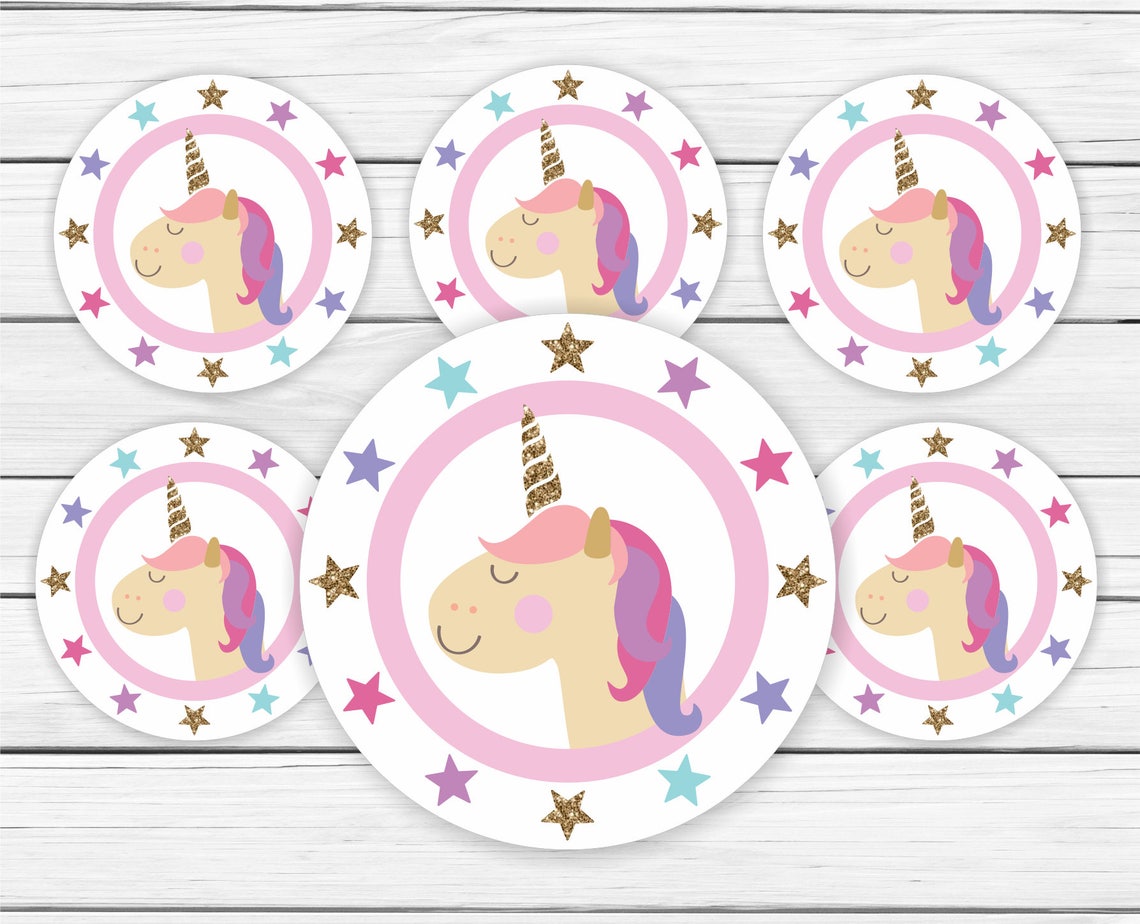Unicorn Cupcake Toppers Printable Unicorn Cupcake Toppers | Etsy