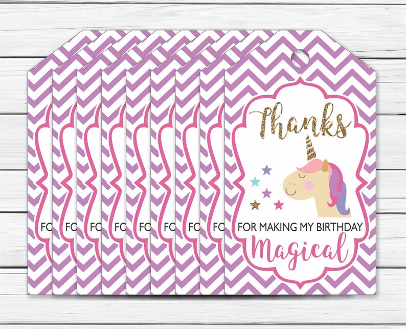 unicorn thank you tags printable chevron chevron unicorn birthday favor thank you tags printable unicorn thank you tags pink and gold paper stickers labels tags jan takayama com