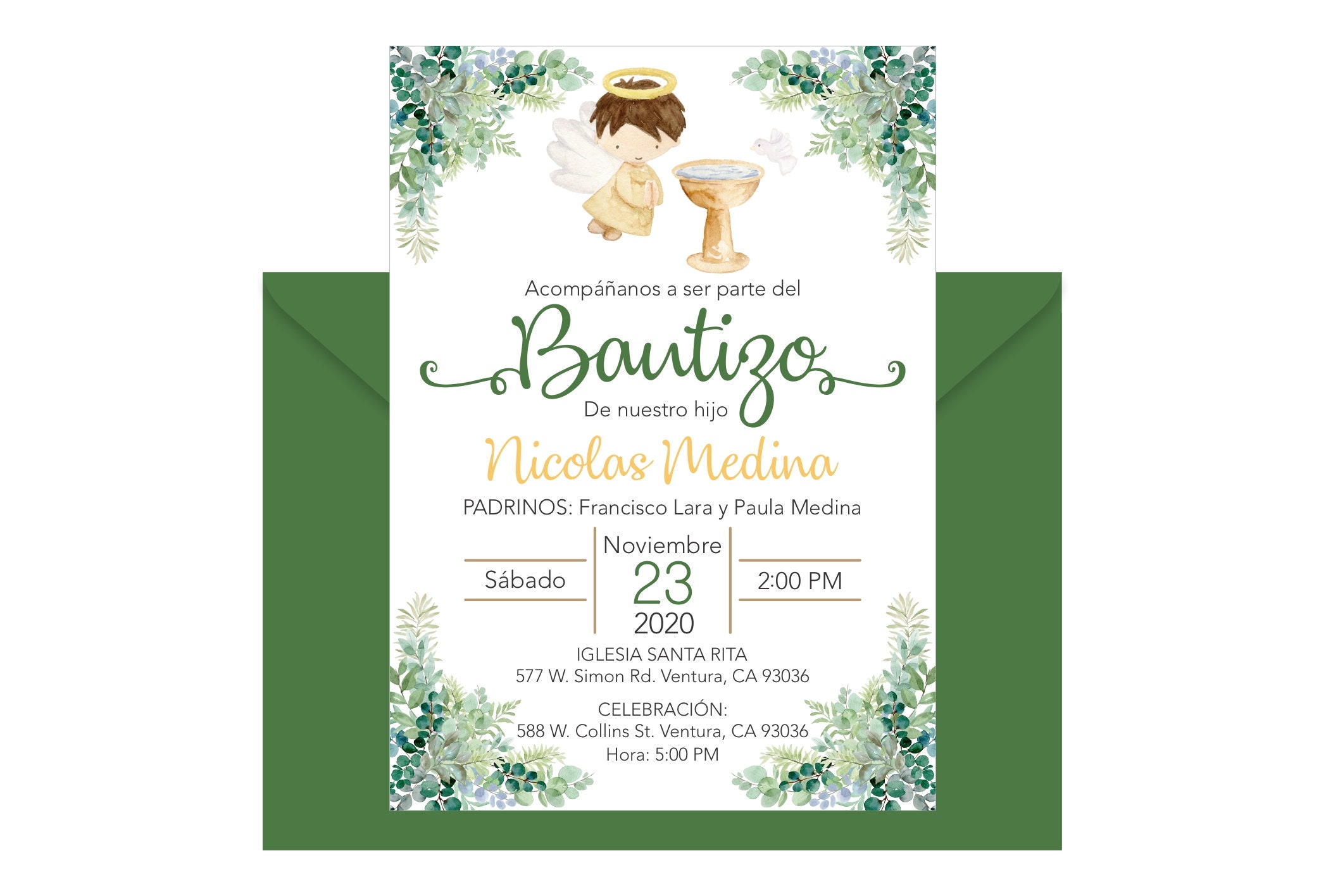 Baptism Invitation in Spanish Printable Girls and Boys Etsy