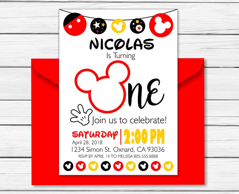 Mickey Mouse Birthday Invitation - Printable - Mickey Mouse Clubhouse Birthday Invitation - Mickey Mouse Invitation 1 Calendar year 1 - Tailor made photo about Printable Mickey Mouse Pictures referred to as Mickey Mouse Birthday Invitation - Printable - Mickey Mouse Clubhouse Birthday Invitation - Mickey Mouse Invitation One particular 12 months 1 - Tailor made