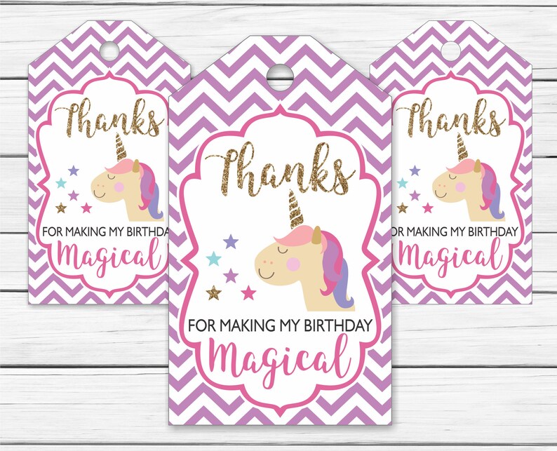 unicorn thank you tags printable chevron chevron unicorn birthday favor thank you tags printable unicorn thank you tags pink and gold paper stickers labels tags jan takayama com