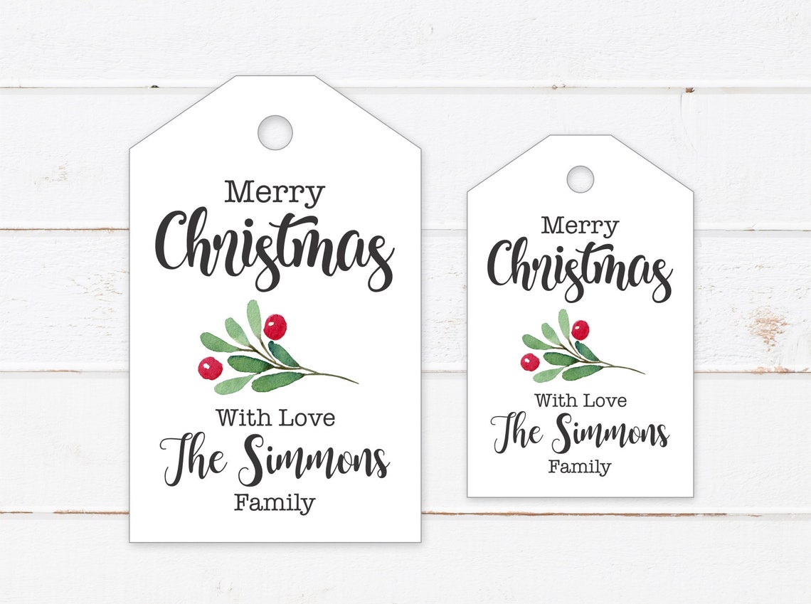 Personalized Christmas Gift Tags Printable Christmas Gift Etsy