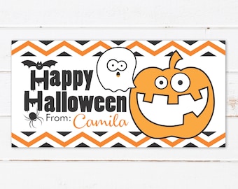 Printable Halloween Treat Bag Toppers - Personalized Halloween Bags Toppers – Printable Halloween Bag Toppers - Favor Bag Toppers - Pumpkin