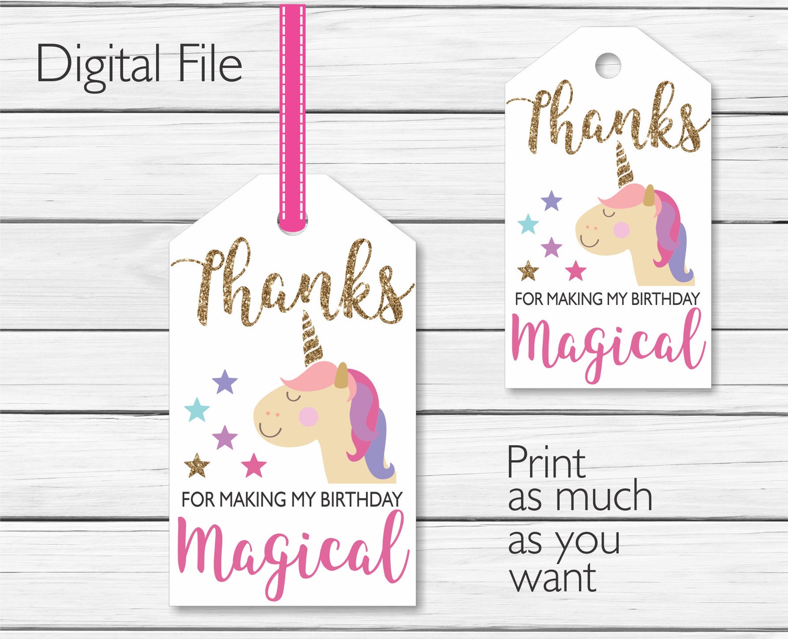 Printable Unicorn Thank You Tags