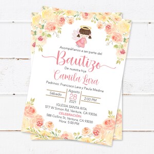 Baptism Invitation in Spanish Printable Girl - Invitacion Bautizo ...