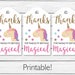 Unicorn Thank You Tags Printable Printable Unicorn Thank You Tags Pink ...