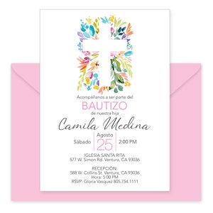 Baptism Invitation in Spanish Printable Girl Invitacion Bautizo ...